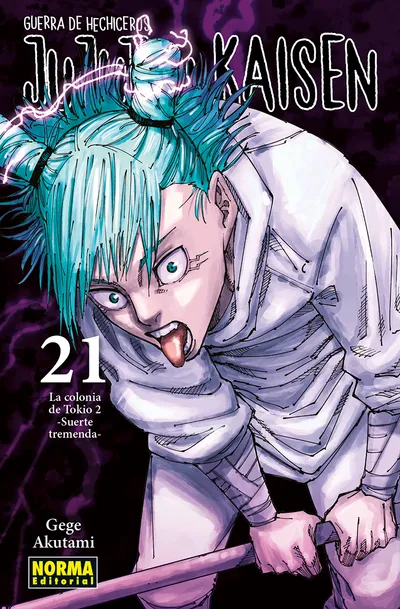 Portada de Jujutsu Kaisen, Tomo 21 (edición en español)